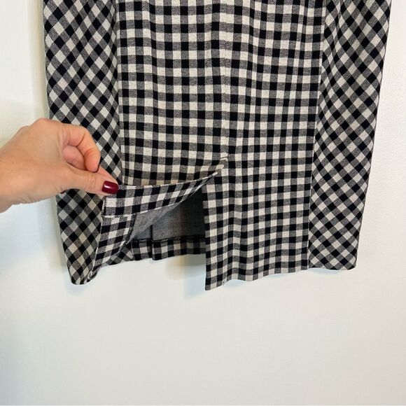 J. Jill Ponte Black and White Gingham Check Pencil Skirt Size Medium Pull on - Picture 5 of 8